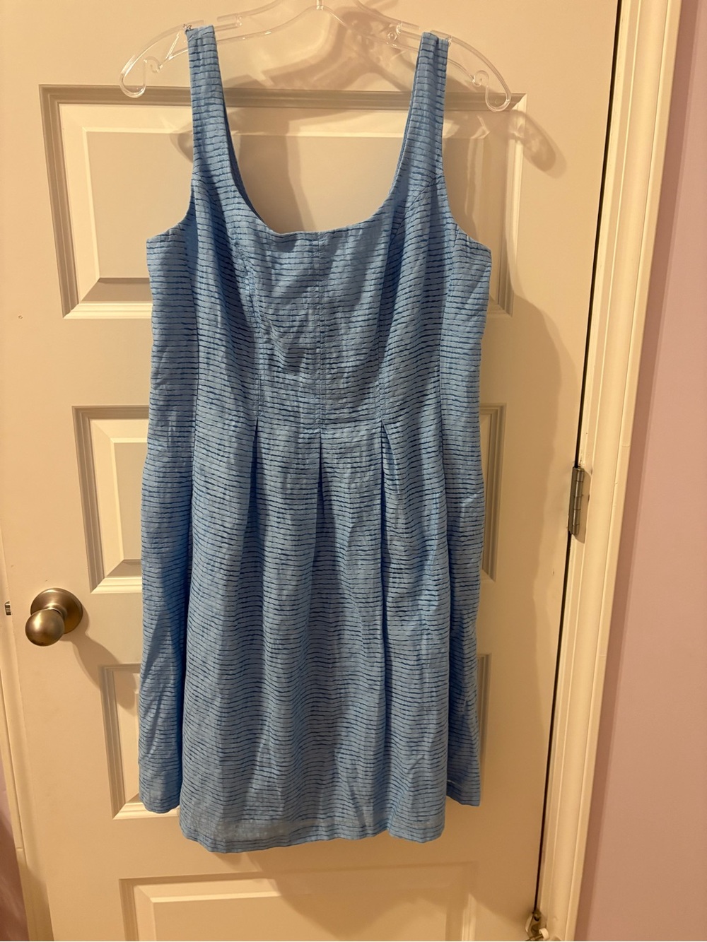 Nine West Light Blue Textured Tank Midi Dress